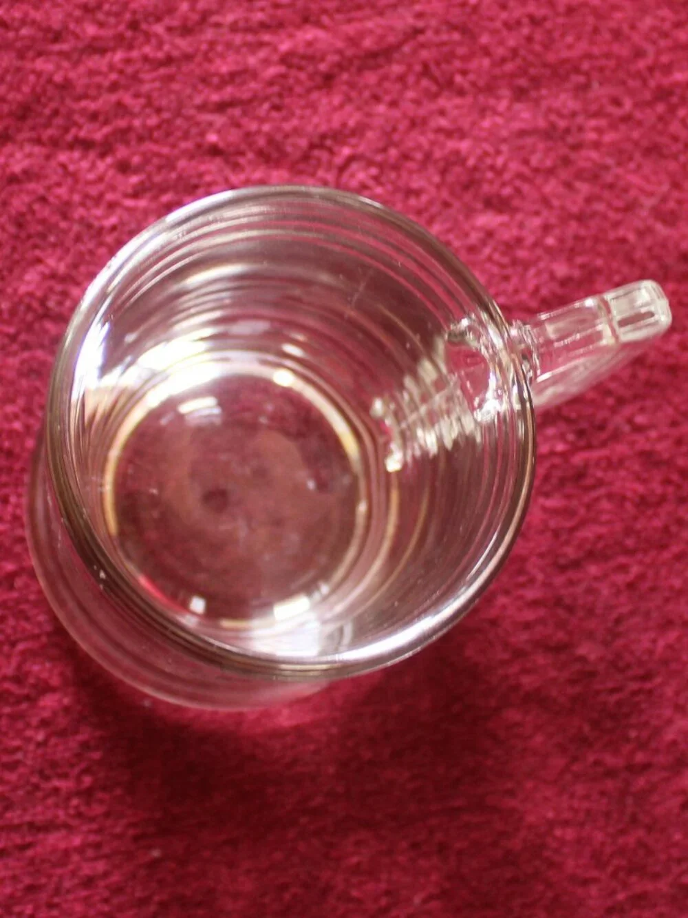 Vintage clear glass mug featuring Hubbell Lighting Family Picnic in 1980